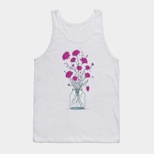 Cosmic Flowers in a Mason Jar Tank Top